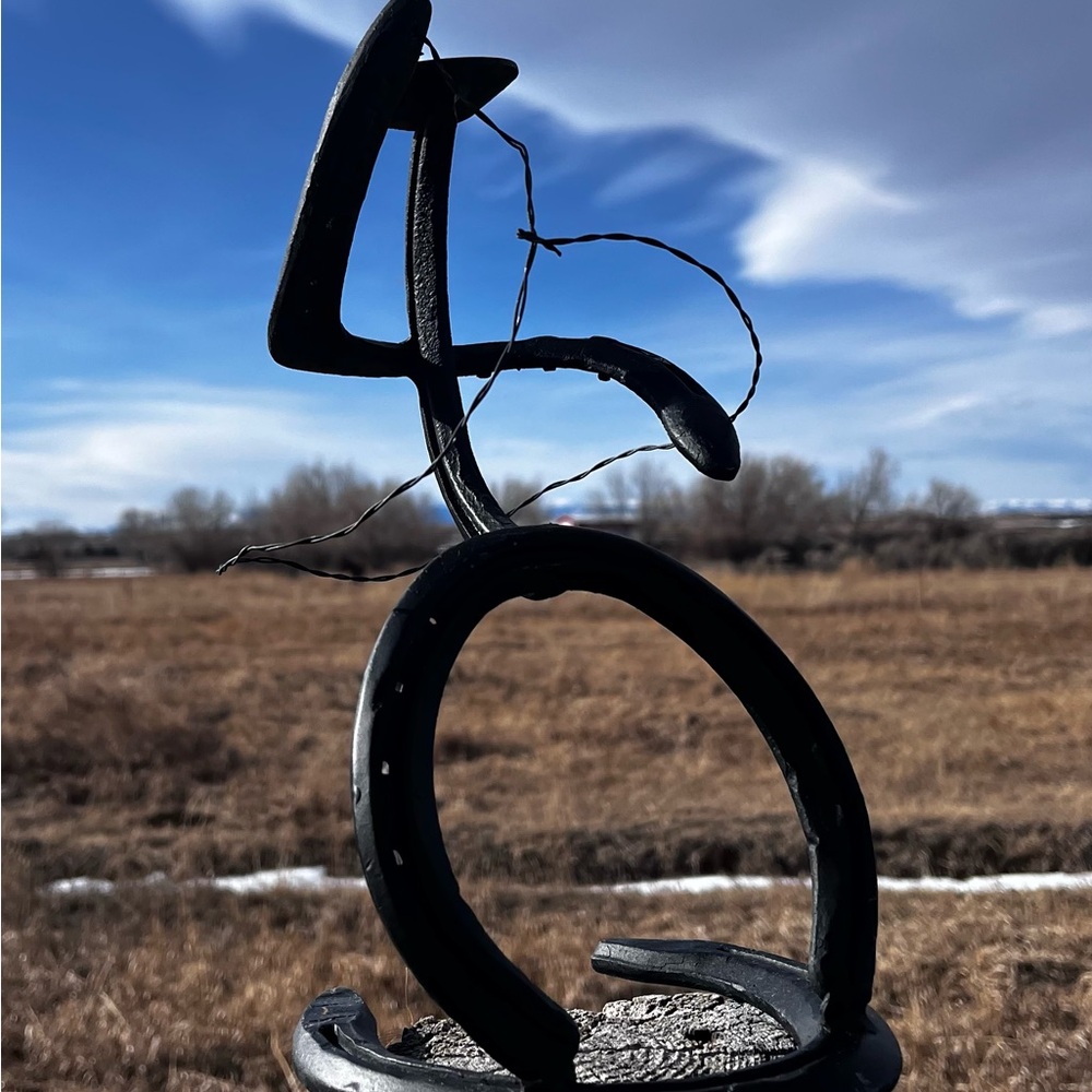 Abstract Black Metal Sculpture